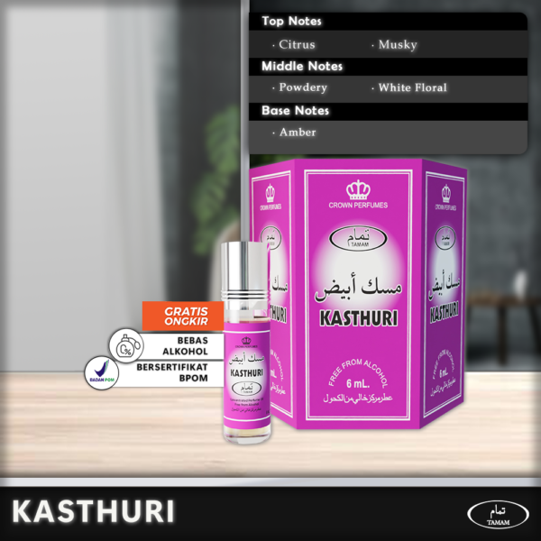 Tamam Parfum Kasthuri Putih 6 Pcs x 6ml - Paket Hemat Cuma 33rb!