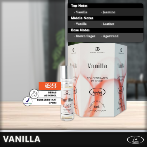 Tamam_Vanilla_C Tamam Parfum Vanilla 6 Pcs x 6ml - Paket Hemat Cuma 33rb!