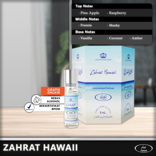 Tamam_Zahrat_C Tamam Parfum Zahrat Hawaii 6 Pcs x 6ml - Paket Hemat Cuma 33rb!