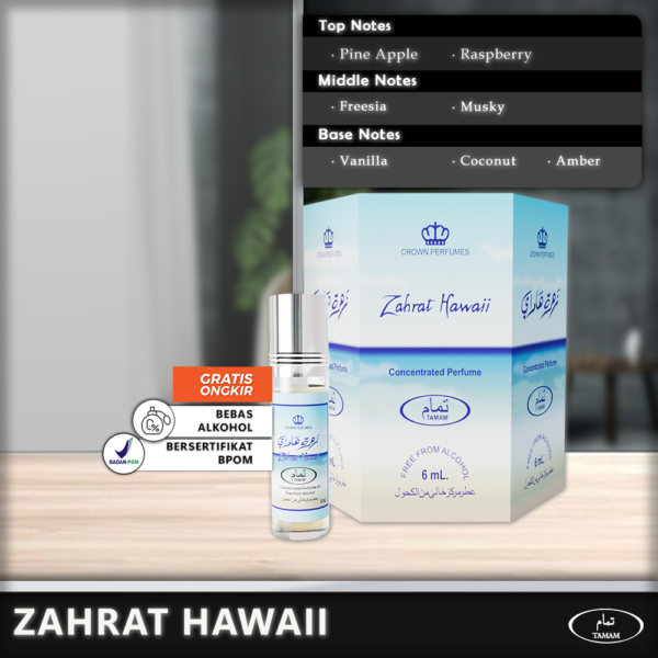 Tamam_Zahrat_C Tamam Parfum Zahrat Hawaii 6 Pcs x 6ml - Paket Hemat Cuma 33rb!